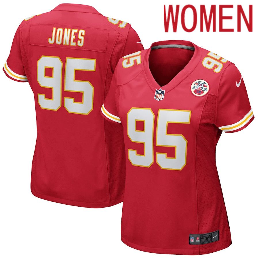 Women Kansas City Chiefs 95 Chris Jones Red Nike Game NFL Jersey